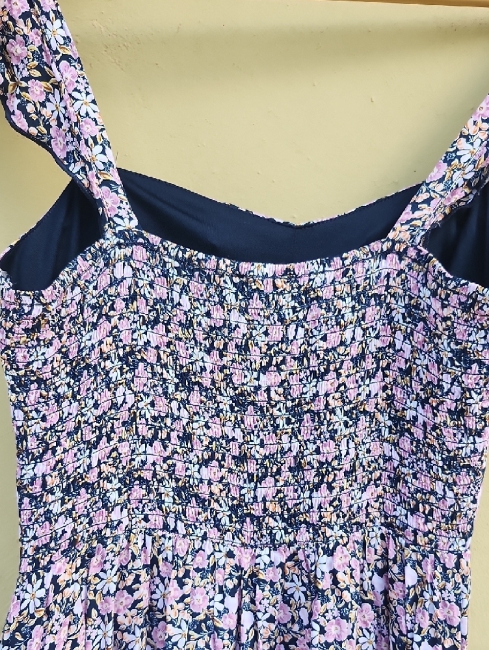 As U Wish Boho Lavender & Navy Floral Asymmetrical Hi-Lo Dress - Picture 10 of 14